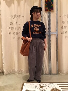 「アイテム（キャスケット）」を使った、tunaさん（レディース・160cm）の秋コーディネート