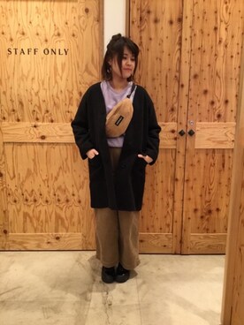 「グラミチ」｜「アイテム（ノーカラージャケット）」を使った、tunaさん（レディース・160cm）の冬コーディネート