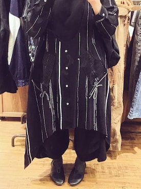 「アイテム（シャツワンピース）」を使った、山藤さん（レディース・155cm・20代）の秋コーディネート