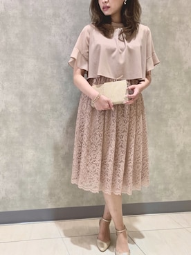 「2wayワンピース」｜「アイテム（アクセサリー）」を使った、AIMERさん（レディース・160cm）の春コーディネート