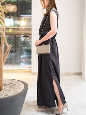 「ロングドレス」｜「アイテム（バッグ）」を使った、AIMERさん（レディース・160cm）の春コーディネート