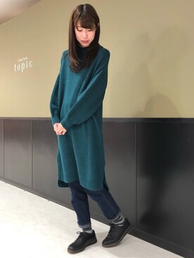 「Wrangler」｜「アイテム（ワンピース/ドレス）」を使った、hasumin🐱さん（レディース・167cm）の冬コーディネート
