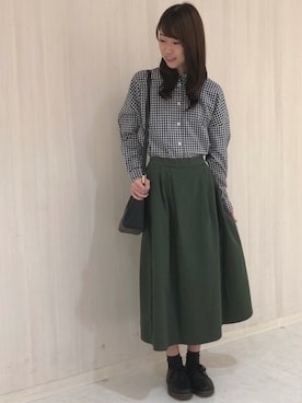 「Green　Parks（グリーンパークス）の・ウッドハンドルショルダ-バッグ（ショルダーバッグ）」を使った、hasumin🐱さん（レディース・167cm）の冬コーディネート