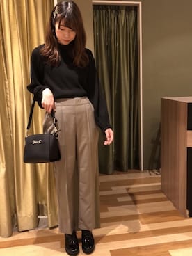 「Green　Parks（グリーンパークス）のビット金具付きミニショルダーバッグ＊（ショルダーバッグ）」を使った、hasumin🐱さん（レディース・167cm）の春コーディネート