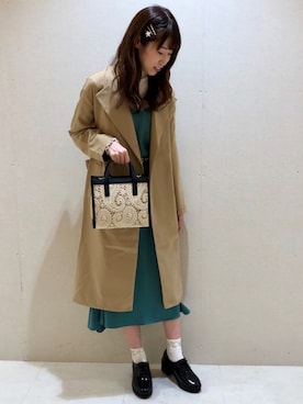 「Green　Parks（グリーンパークス）のアイテム（トレンチコート）」を使った、hasumin🐱さん（レディース・167cm）の春コーディネート