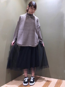 「Sugar spoon（シュガースプーン）のアイテム（ニット/セーター）」を使った、hasumin🐱さん（レディース・167cm）の秋コーディネート