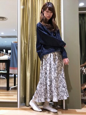 「Green　Parks（グリーンパークス）のアイテム（ノーカラージャケット）」を使った、hasumin🐱さん（レディース・167cm）の冬コーディネート