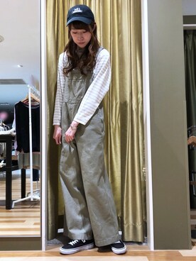 「Green　Parks（グリーンパークス）のアイテム（オールインワン・サロペット）」を使った、hasumin🐱さん（レディース・167cm）の春コーディネート