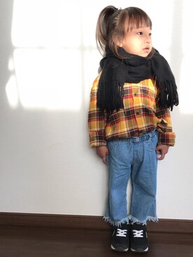 「GRIP GLAPP（グリップグラップ）のアイテム」を使った、miiiiichanさん（キッズ・90cm）の秋コーディネート