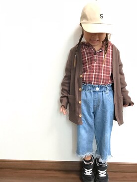「GRIP GLAPP（グリップグラップ）のアイテム」を使った、miiiiichanさん（キッズ・90cm）の秋コーディネート