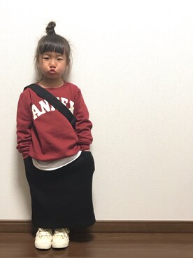 「アイテム（スカート）」を使った、miiiiichanさん（キッズ・90cm）の春コーディネート