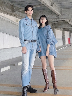 「DIESEL（ディーゼル）のアイテム（ブーツ）」を使った、まりいさん（メンズ・182cm）の夏コーディネート