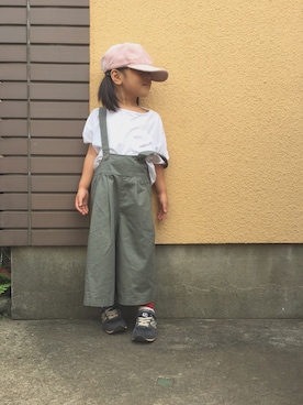 「COMME CA DU MODE（コムサデモード）のアイテム（Tシャツ/カットソー）」を使った、コニさん（キッズ・100cm）の夏コーディネート