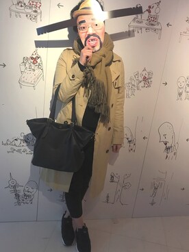「アイテム（トレンチコート）」を使った、ナカムラ ユウナさん（レディース・167cm・10代）の冬コーディネート