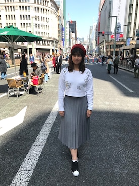 「travel」｜「アイテム（ハンチング/ベレー帽）」を使った、Nichoさん（レディース・166cm）の春コーディネート