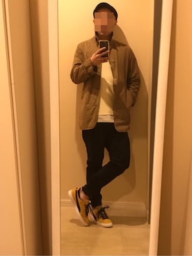 「PUMA（プーマ）のアイテム（スニーカー、ゴールド系）」を使った、supponさん（メンズ・167cm）の春コーディネート