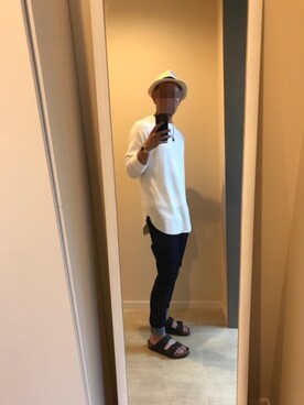 「BIRKENSTOCK（ビルケンシュトック）の【WEB限定】BIRKENSTOCK/ビルケンシュトック　アリゾナ（サンダル）」を使った、supponさん（メンズ・167cm）の夏コーディネート