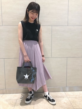 「CONVERSE TOKYO（コンバーストウキョウ）のアイテム」を使った、risaさん（レディース・162cm）の春コーディネート