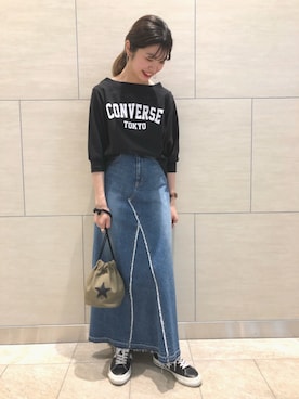 「CONVERSE TOKYO（コンバーストウキョウ）のアイテム」を使った、risaさん（レディース・162cm）の夏コーディネート