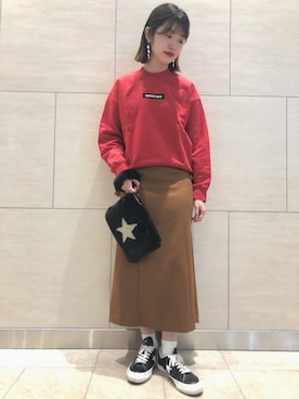 「CONVERSE TOKYO（コンバーストウキョウ）のアイテム」を使った、risaさん（レディース・162cm）の秋コーディネート