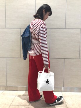 「CONVERSE TOKYO（コンバーストウキョウ）のアイテム（デニムジャケット）」を使った、risaさん（レディース・162cm）の冬コーディネート