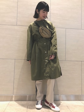 「CONVERSE TOKYO（コンバーストウキョウ）のアイテム（ノーカラージャケット）」を使った、risaさん（レディース・162cm）の冬コーディネート