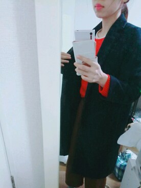 「BACK NUMBER（バックナンバー）のアイテム（チェスターコート）」を使った、ayaさん（レディース・170cm）の冬コーディネート