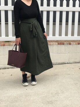 「MERCURYDUO（マーキュリーデュオ）のアイテム（トートバッグ）」を使った、さき2626さん（レディース・156cm）の春コーディネート