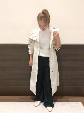 「機能性素材」｜「アイテム（モッズコート）」を使った、ろどりーさん（レディース・149cm）の春コーディネート