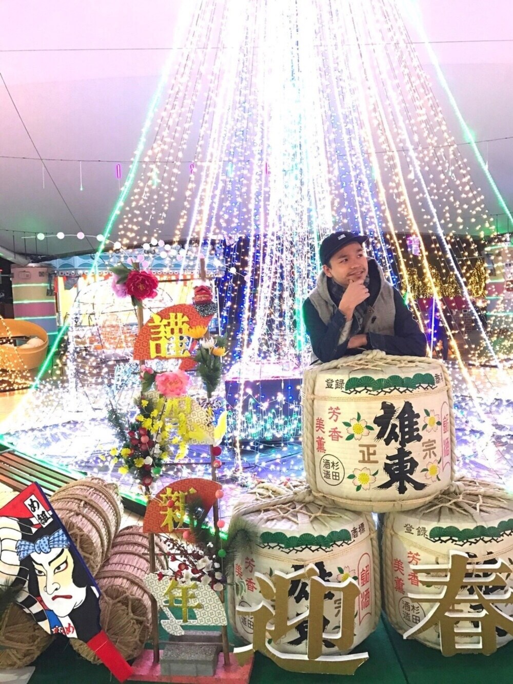 「あけましておめでとうございます！、45R、Crescent Down Works、Champion、Gジャン、ジージャン、デニム、デニムジャケット、お正月、初詣」｜「ChampionのChampion×BEAMS / 別注 ロゴキャップ（キャップ、ブラック系）」を使った、YOHEIさん（メンズ・174cm）の冬コーディネートの1枚目の写真
