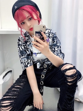 「VISION（ヴィジョン）のアイテム（トップス）」を使った、でぃんさん（レディース・162cm）の夏コーディネート