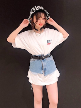 「VISION（ヴィジョン）のアイテム（帽子）」を使った、でぃんさん（レディース・162cm）の夏コーディネート