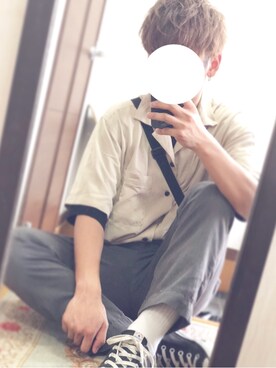 「Right-on（ライトオン）のアイテム（スラックス）」を使った、まめ。さん（メンズ・165cm）の秋コーディネート