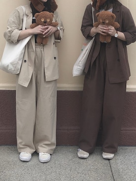 「FREAK'S STORE（フリークスストア）のアイテム（テーラードジャケット）」を使った、🐰さん（レディース・159cm）の春コーディネート