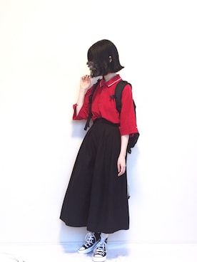 「アイテム（ポロシャツ）」を使った、karimeroさん（レディース・152cm）の夏コーディネート