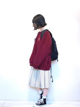 「apres jour（アプレジュール）のアイテム（スウェット）」を使った、karimeroさん（レディース・152cm）の冬コーディネート