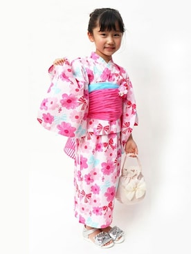 「KP DECO（ケーピーデコ）のアイテム（浴衣）」を使った、KP officialさん（キッズ・110cm）の春コーディネート