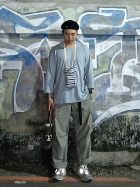 「NIKE(ナイキ)のアイテム(ショルダーバッグ)」を使った、浩さん(メンズ・170cm)の秋コーディネート