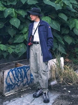 「NIKEACG」｜「アイテム（ミリタリージャケット）」を使った、浩さん（メンズ・170cm）の秋コーディネート