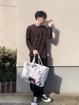 「Hender Scheme（エンダースキーマ）のアイテム（その他）」を使った、大谷誠さん（メンズ・170cm）の春コーディネート