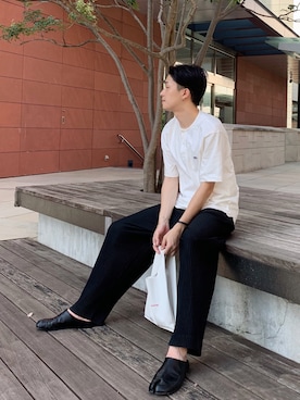 「Scye（サイ）のアイテム（Tシャツ/カットソー）」を使った、大谷誠さん（メンズ・170cm）の夏コーディネート