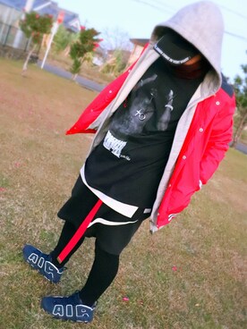 「Supreme （シュプリーム）のアイテム（MA-1）」を使った、たくさん（メンズ・176cm）の冬コーディネート