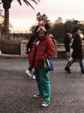 「アイラブCONVERSE」｜「アイテム（ダウンジャケット/コート）」を使った、Matsumoto Rioさん（レディース・152cm）の冬コーディネート