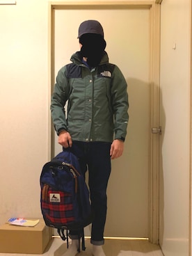 「Gregory」｜「アイテム（マウンテンパーカー）」を使った、Motoさん（メンズ・169cm）の冬コーディネート