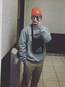 「Carhartt WIP（カーハートダブリューアイピー）のアイテム（スウェット）」を使った、choco53さん（メンズ・171cm）の秋コーディネート