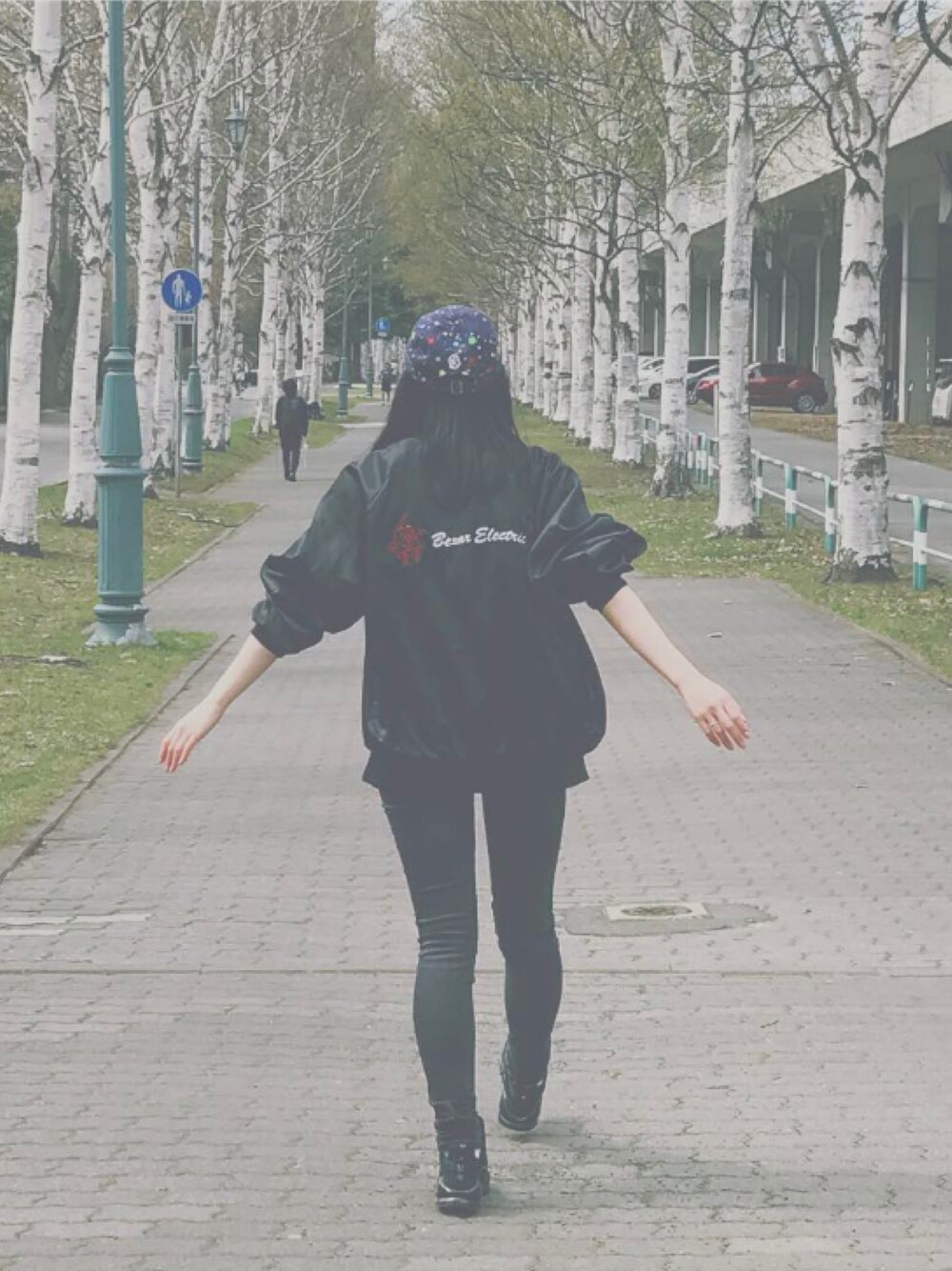 「ストリート、Billionaire Boys Club(Billionaire Boys Club)、used、pumafenty」｜「usedのアイテム（ブルゾン、ブラック系）」を使った、cocoさん（レディース・164cm）の春コーディネートの1枚目の写真