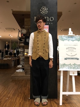 「MICHAEL TAPIA（マイケルタピア）のアイテム（トップス）」を使った、まきたく@休止中さん（メンズ・171cm）の春コーディネート