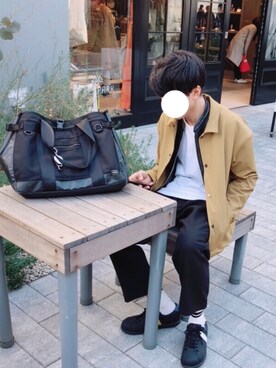 「LIDNM（リドム）のアイテム（ナイロンジャケット）」を使った、yukiさん（メンズ・175cm）の冬コーディネート