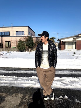「G-STAR RAW（ジースターロゥ）のアイテム（ダウンジャケット/コート）」を使った、noraさん（メンズ・175cm）の冬コーディネート