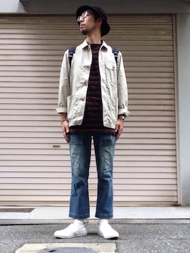 「SEVENDAYS=SUNDAY（セブンデイズサンデイ）のアイテム（帽子）」を使った、kiyoshiさん（メンズ・170cm）の秋コーディネート